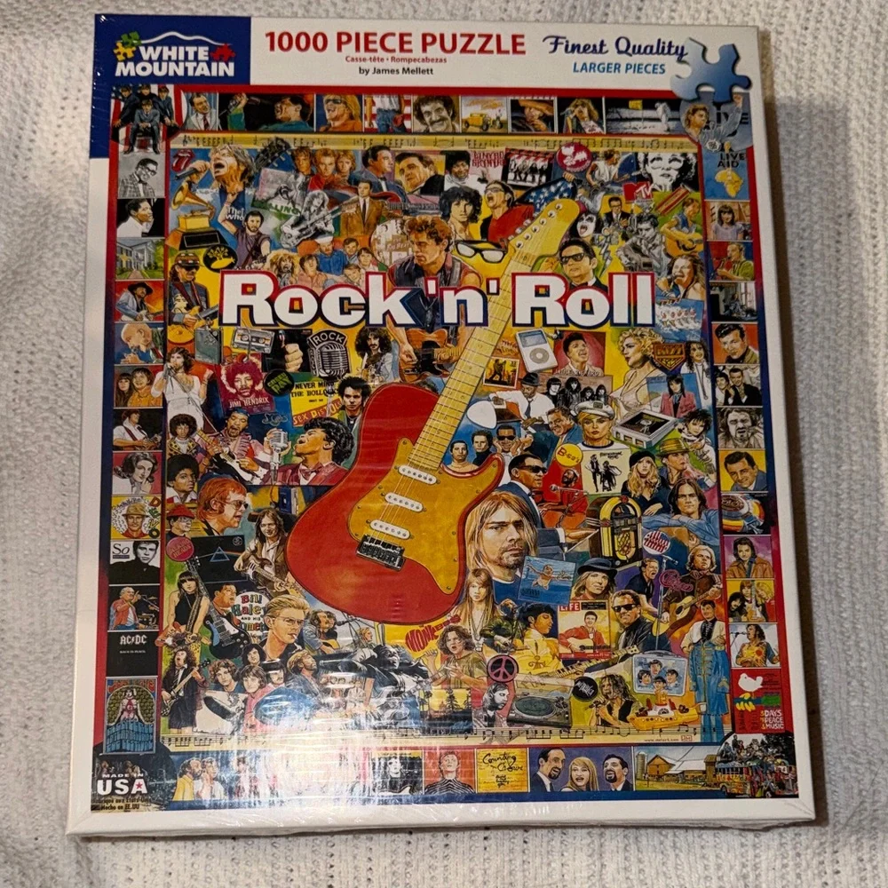 White Mountain Rock 'n Roll Collage Puzzle NEW